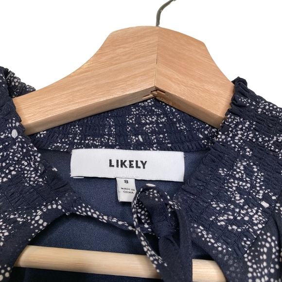 Likely Rowe Floral Tie Neck Dress Size 8 Black - Picture 12 of 13